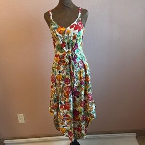 MSK Vibrant Floral Tie-Waist Jumpsuit